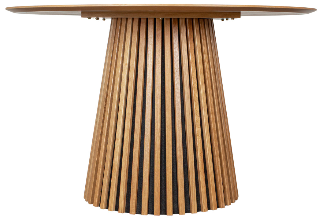 Indoormöbelset Diningsessel Ginosa blau & Tisch Oria natur rund 120cm Blau